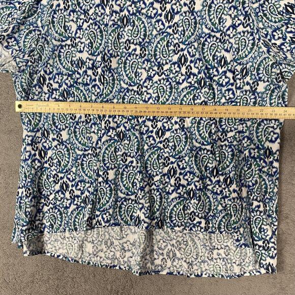 Pure Jill Shirt Womens 3XL Paisley Scoop Neck Pima Tee Top Relaxed Cozy Comfy - Picture 3 of 8
